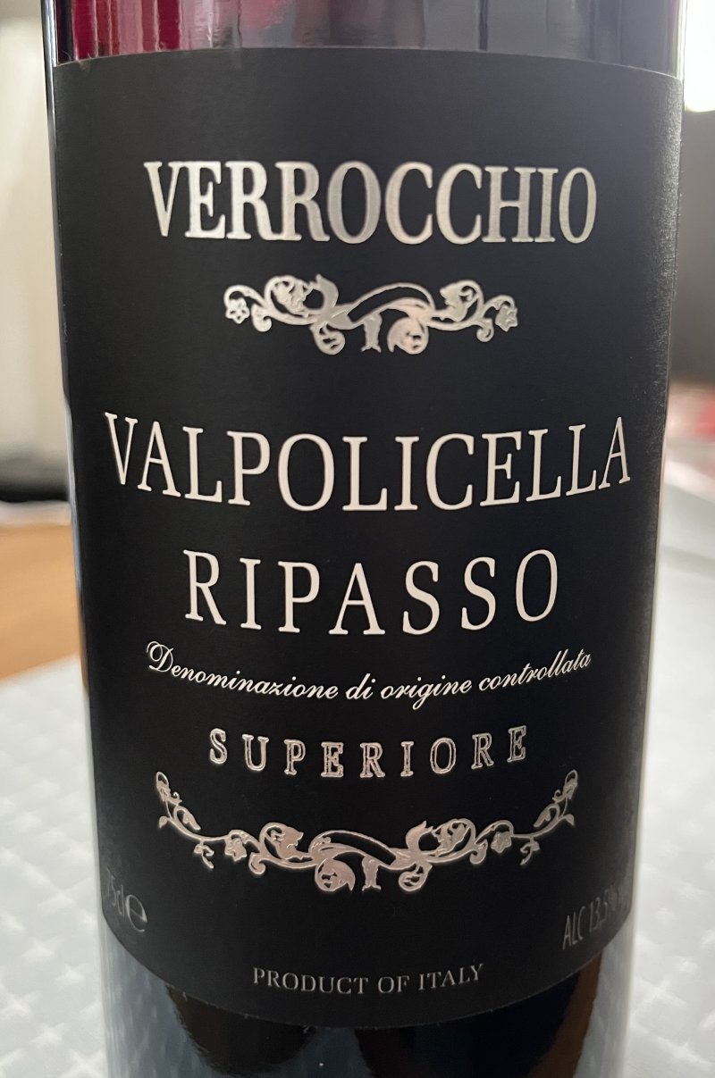 Framsida av Verrocchio Valpolicella Ripasso Superiore