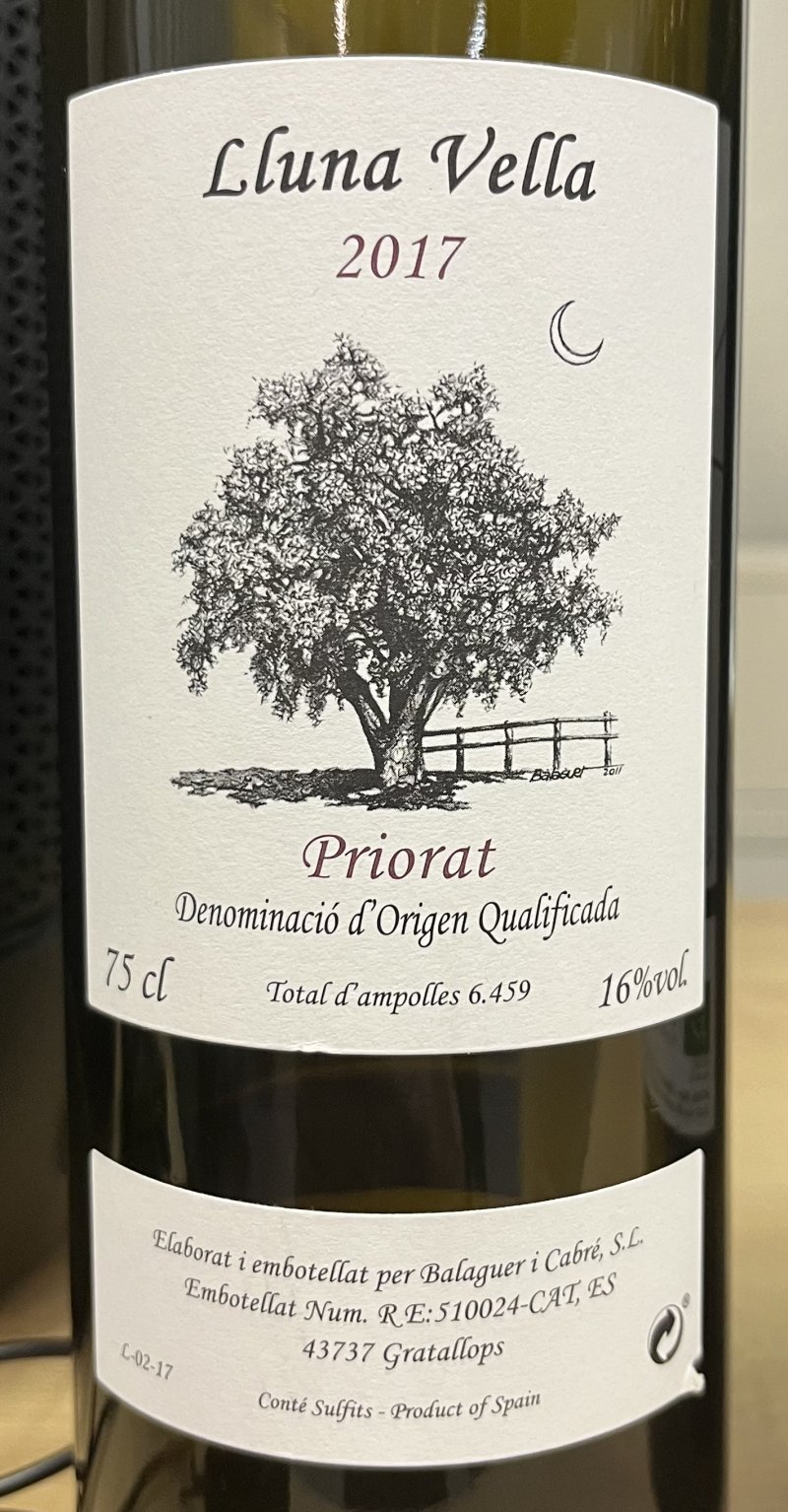 Framsida av Lluna Vella Celler Balaguer i Cabré