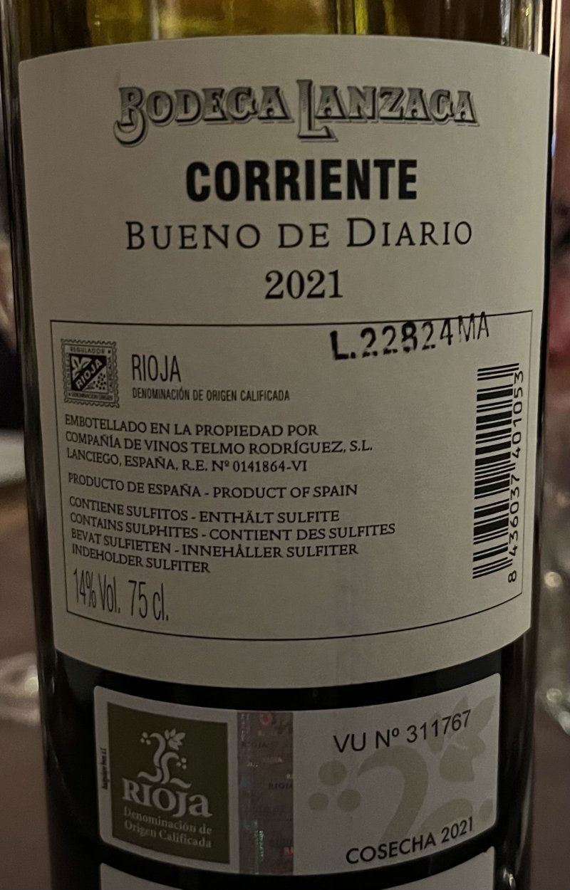 Baksida av Corriente