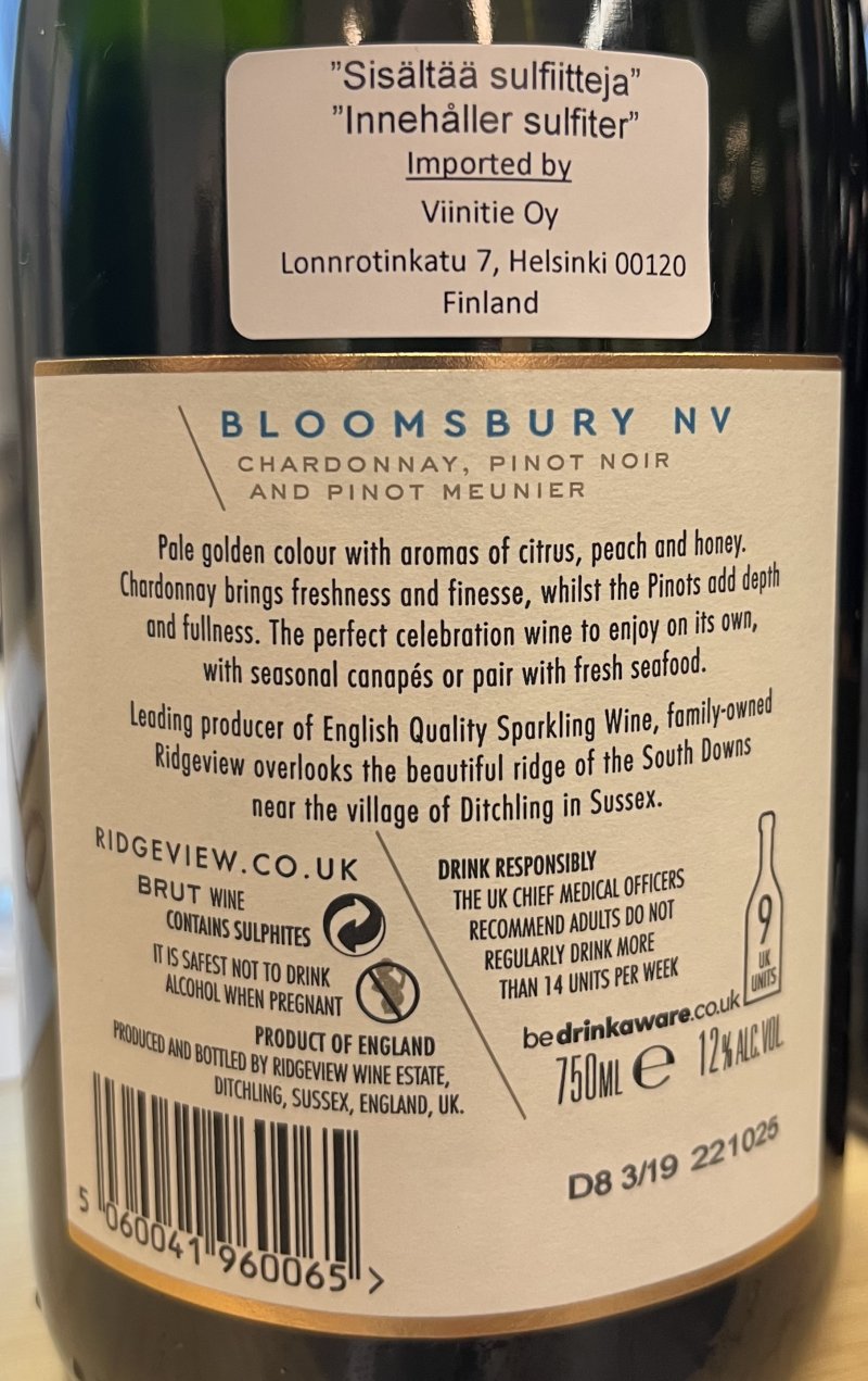 Baksida av Ridgeview Bloomsbury