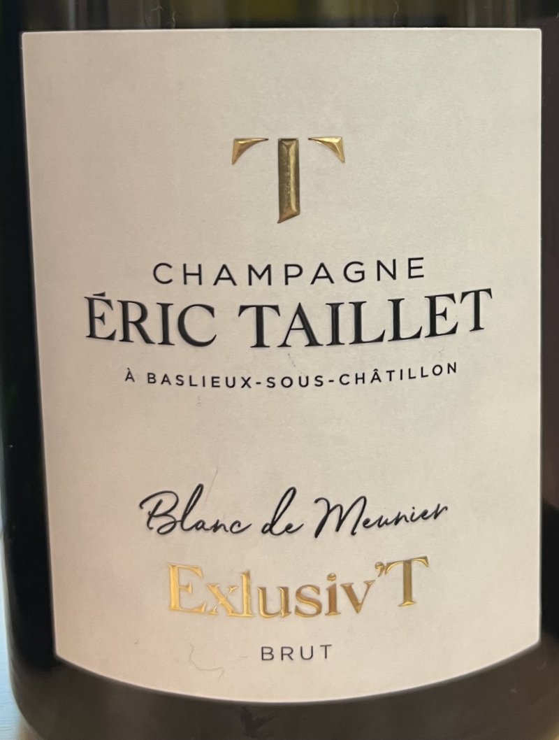 Framsida av Éric Taillet Blanc de Meunier Exlusiv'T Champagne Brut