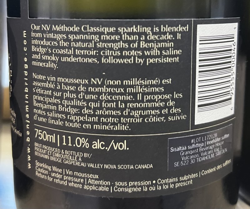 Baksida av Benjamin Bridge NV