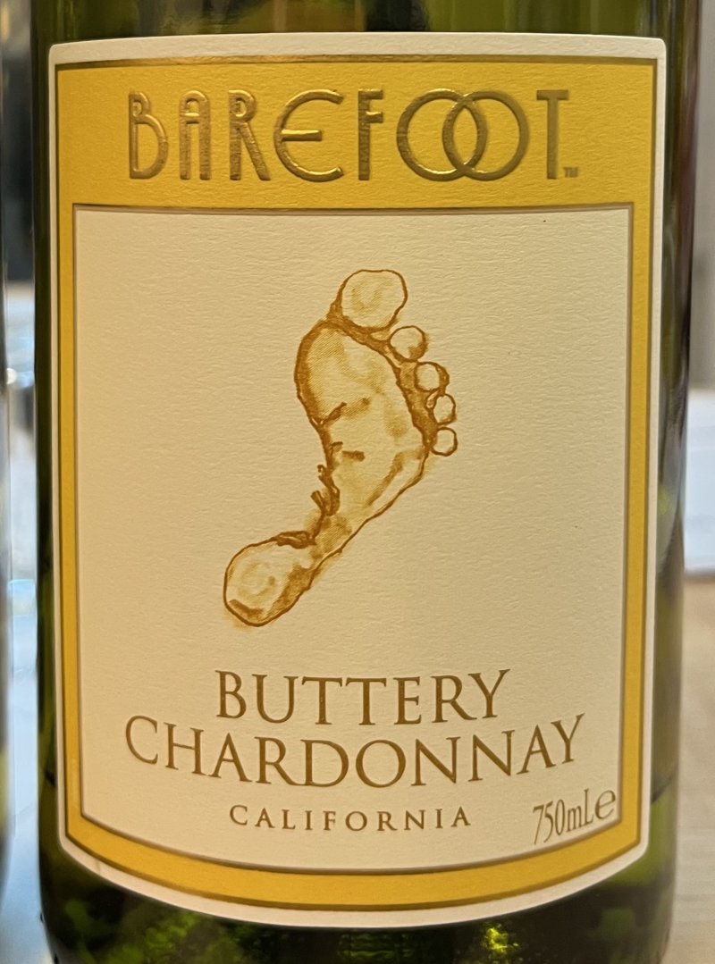 Framsida av Barefoot Buttery Chardonnay