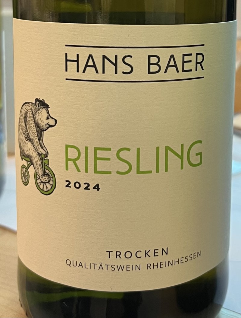 Framsida av Hans Baer Riesling