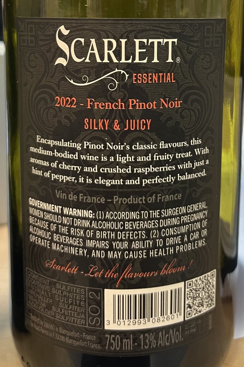 Baksida av Scarlett Essential French