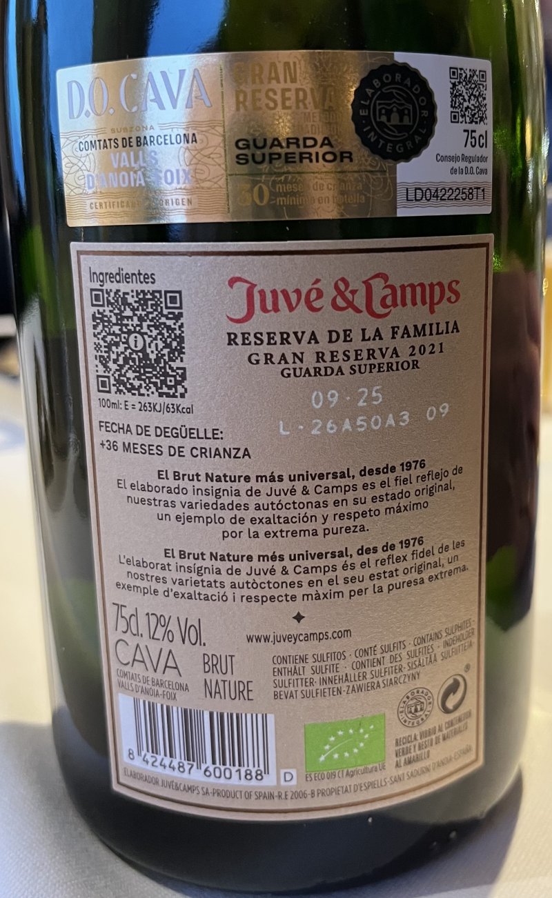 Baksida av Juvé & Camps