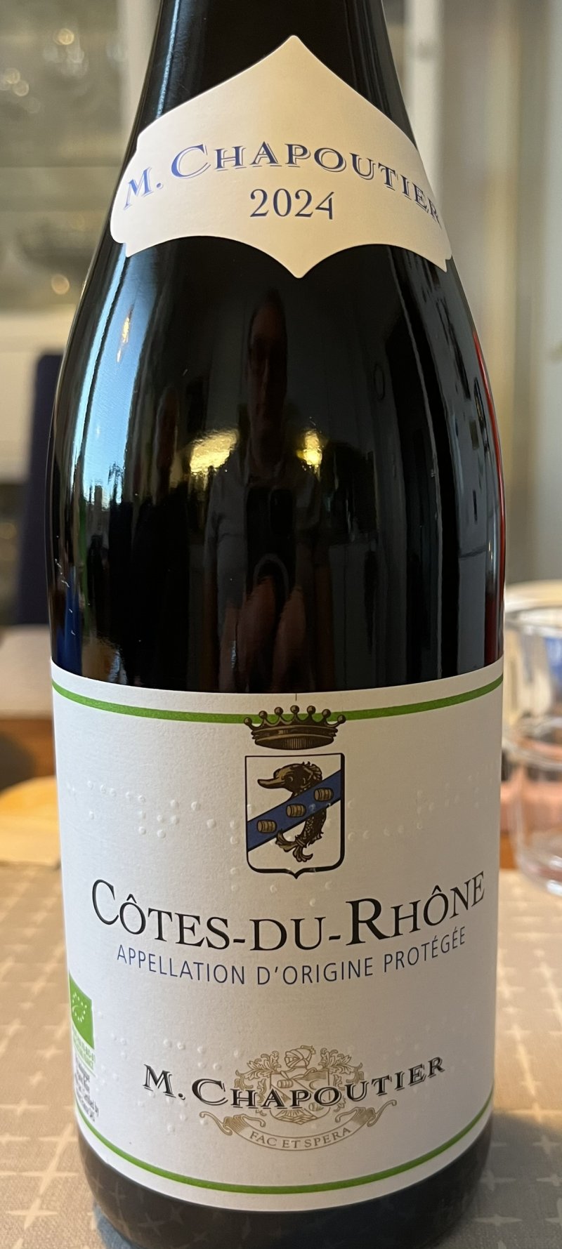 Framsida av Cotes-Du-Rhone M. Chapoutier